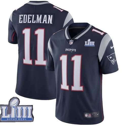 Nike Patriots 11 Julian Edelman Navy 2019 Super Bowl LIII Vapor Untouchable Limited Jersey,We sell and wholesale Nike Patriots 11 Julian Edelman Navy 2019 Super Bowl LIII Vapor Untouchable Limited Jersey on line form chian!